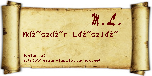 Mészár László névjegykártya