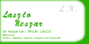 laszlo meszar business card