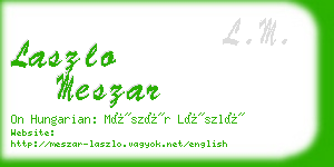 laszlo meszar business card